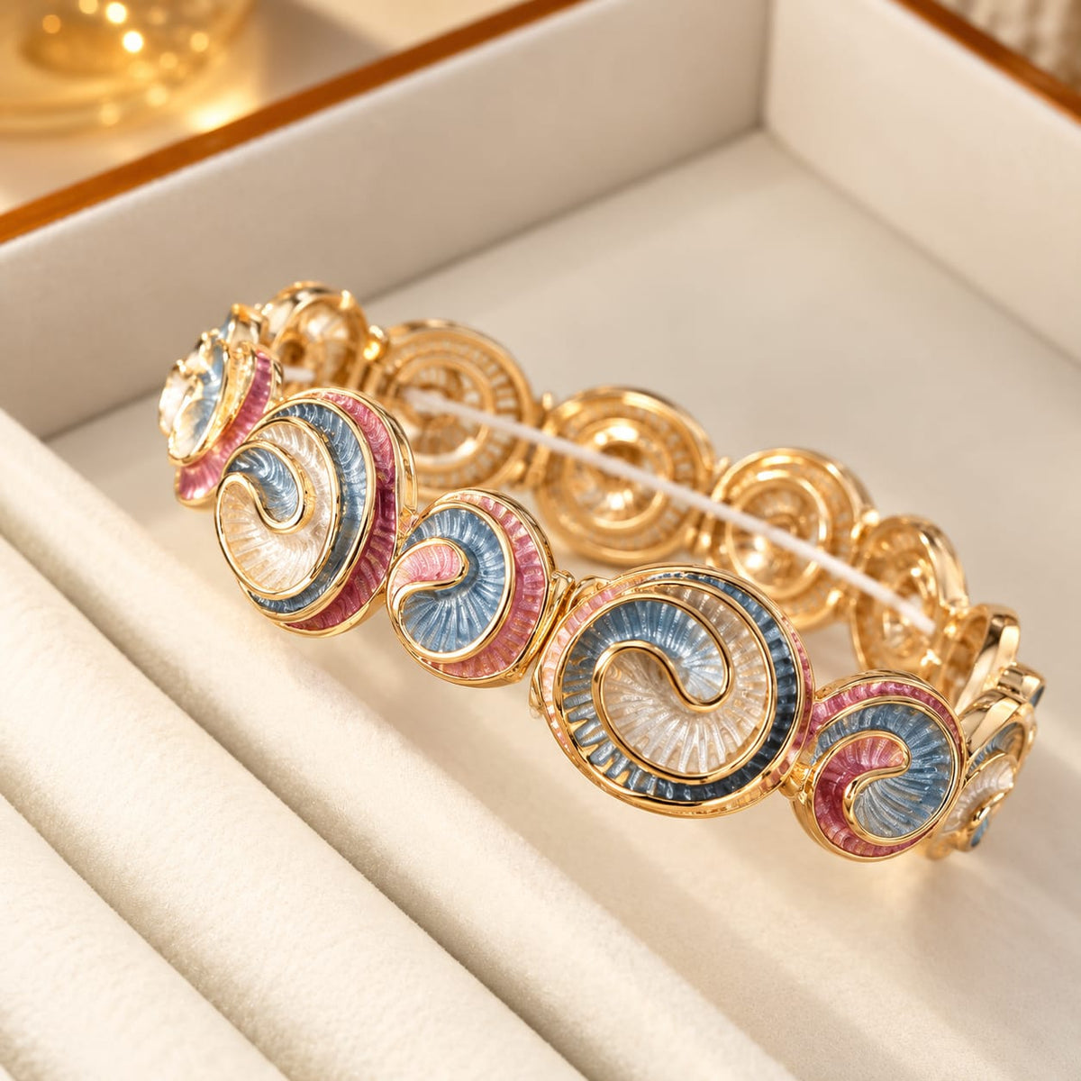 Multicolor Enamel Swirl Bracelet Random Colour