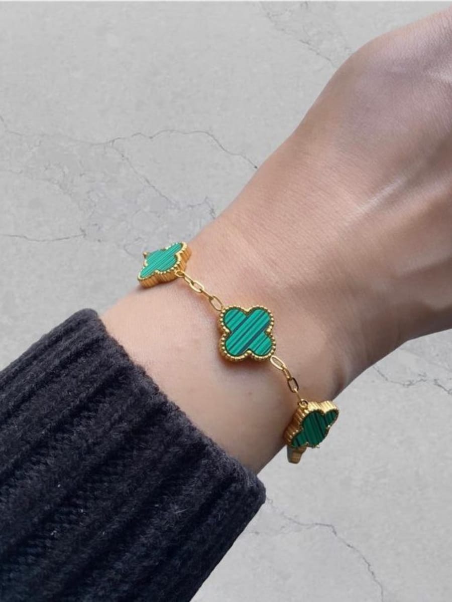 Anti-Tarnish  Clover Charm Bracelet