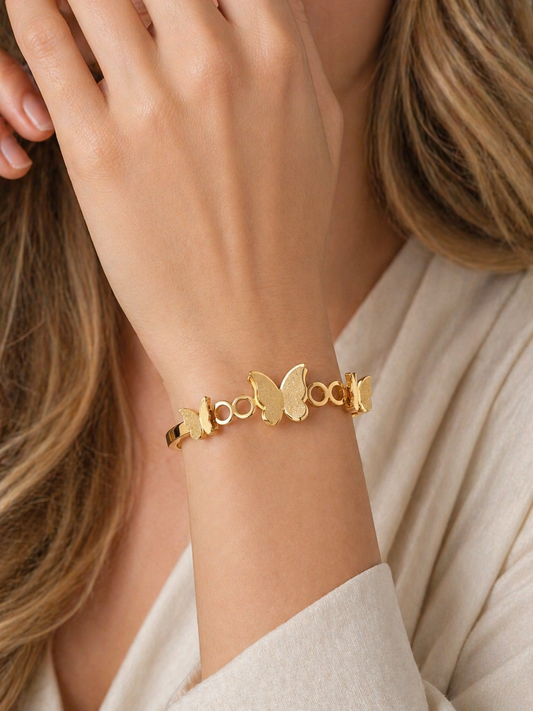 Anti Tarnish Butterfly Motif Designer Kada Bracelet