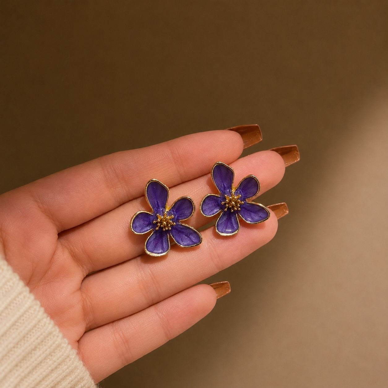 Korean Colored Flower Earring