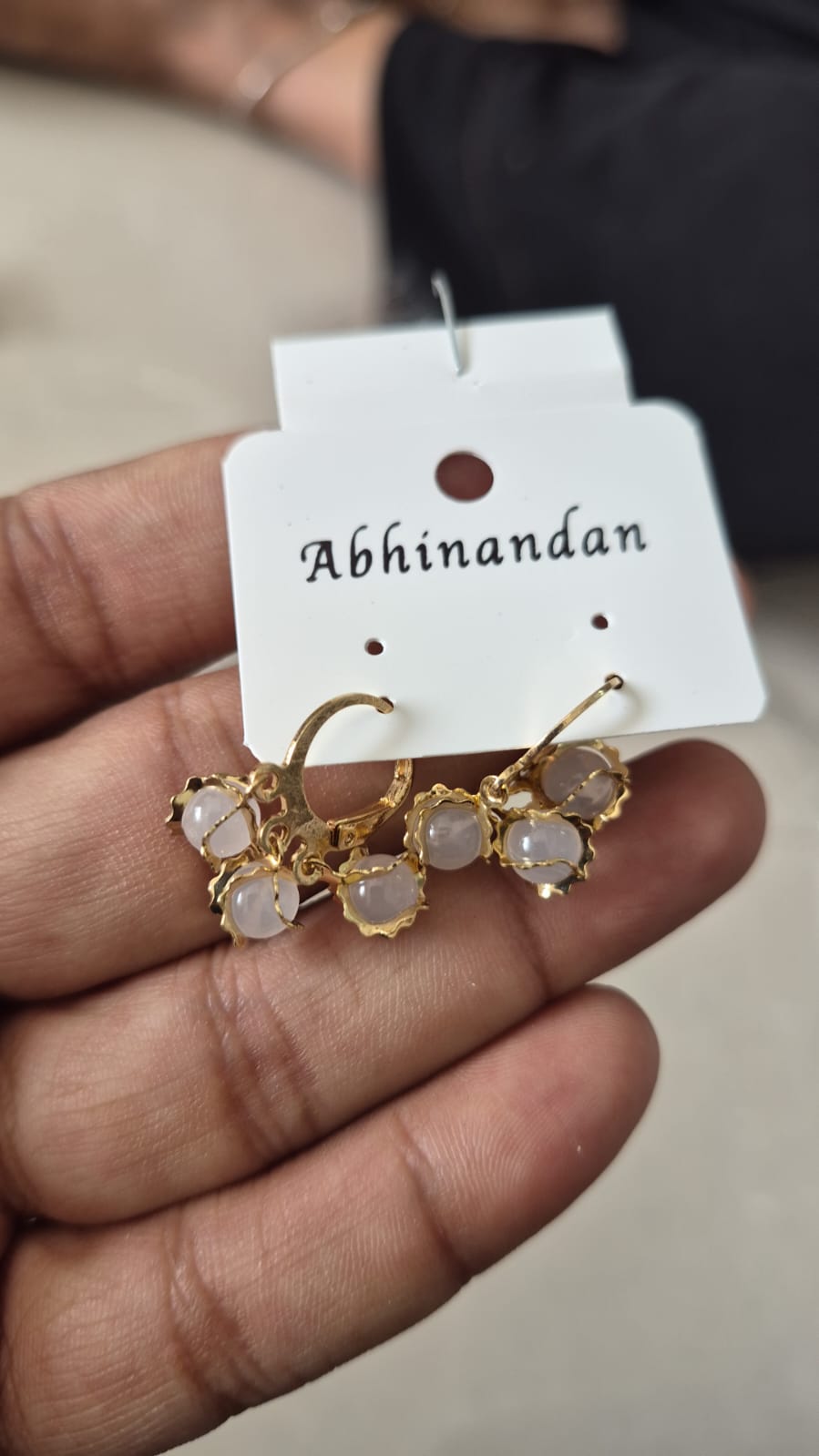 gold-plated Korean-style huggie hoop earrings