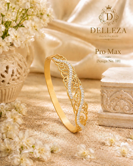 Jali work zircon anti tarnished kada