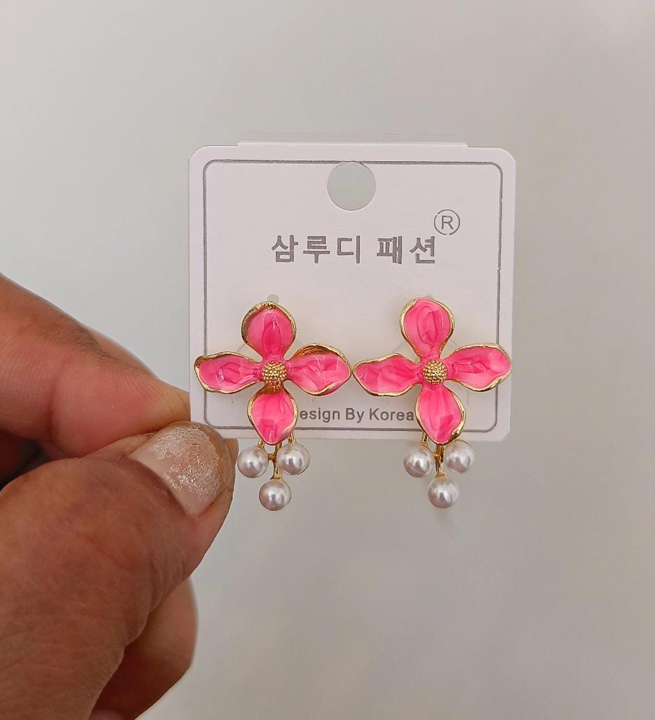 Cute Flower Drop Korean Earring