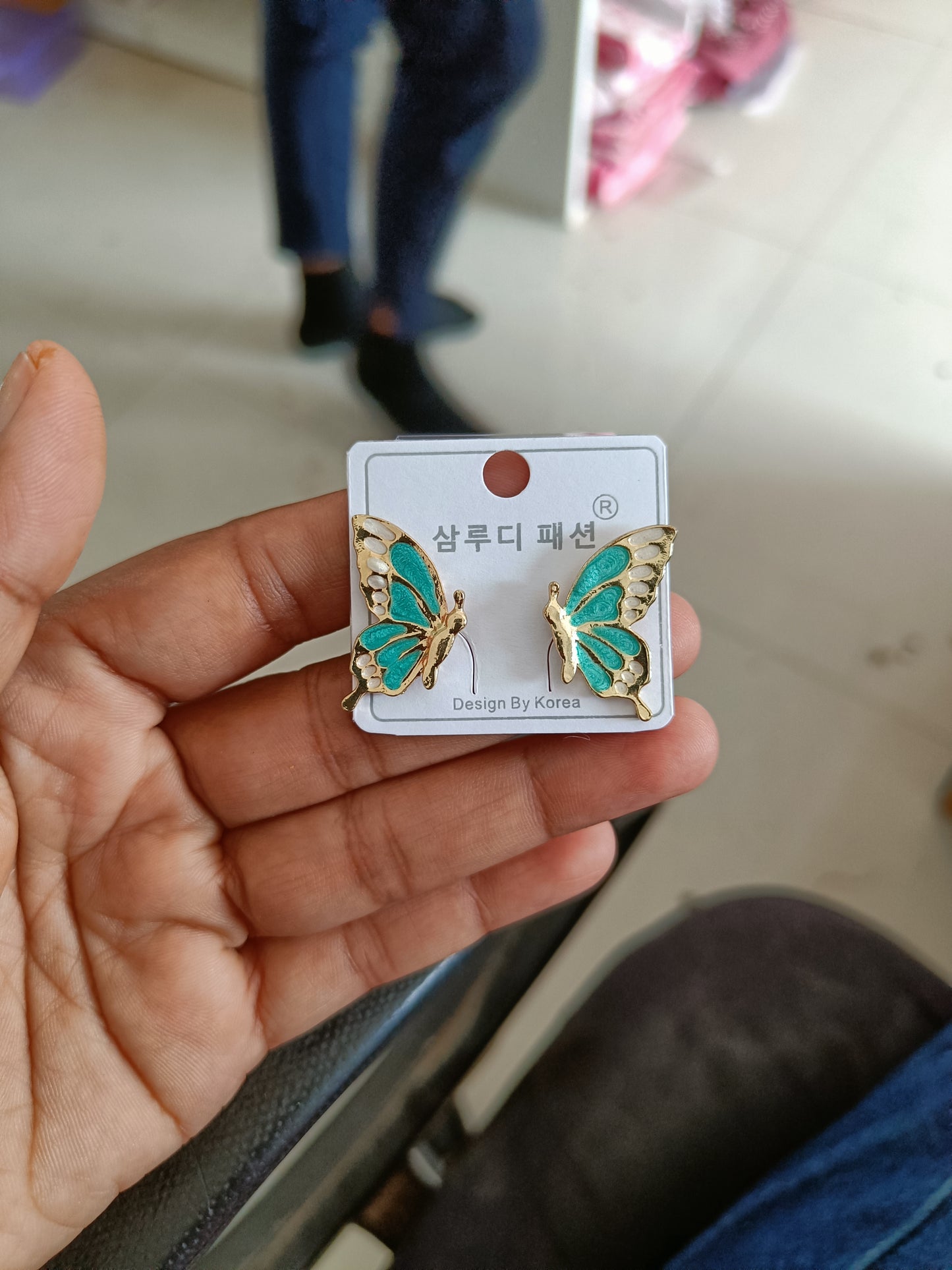 Korean Design Half Butterfly Stud Earring