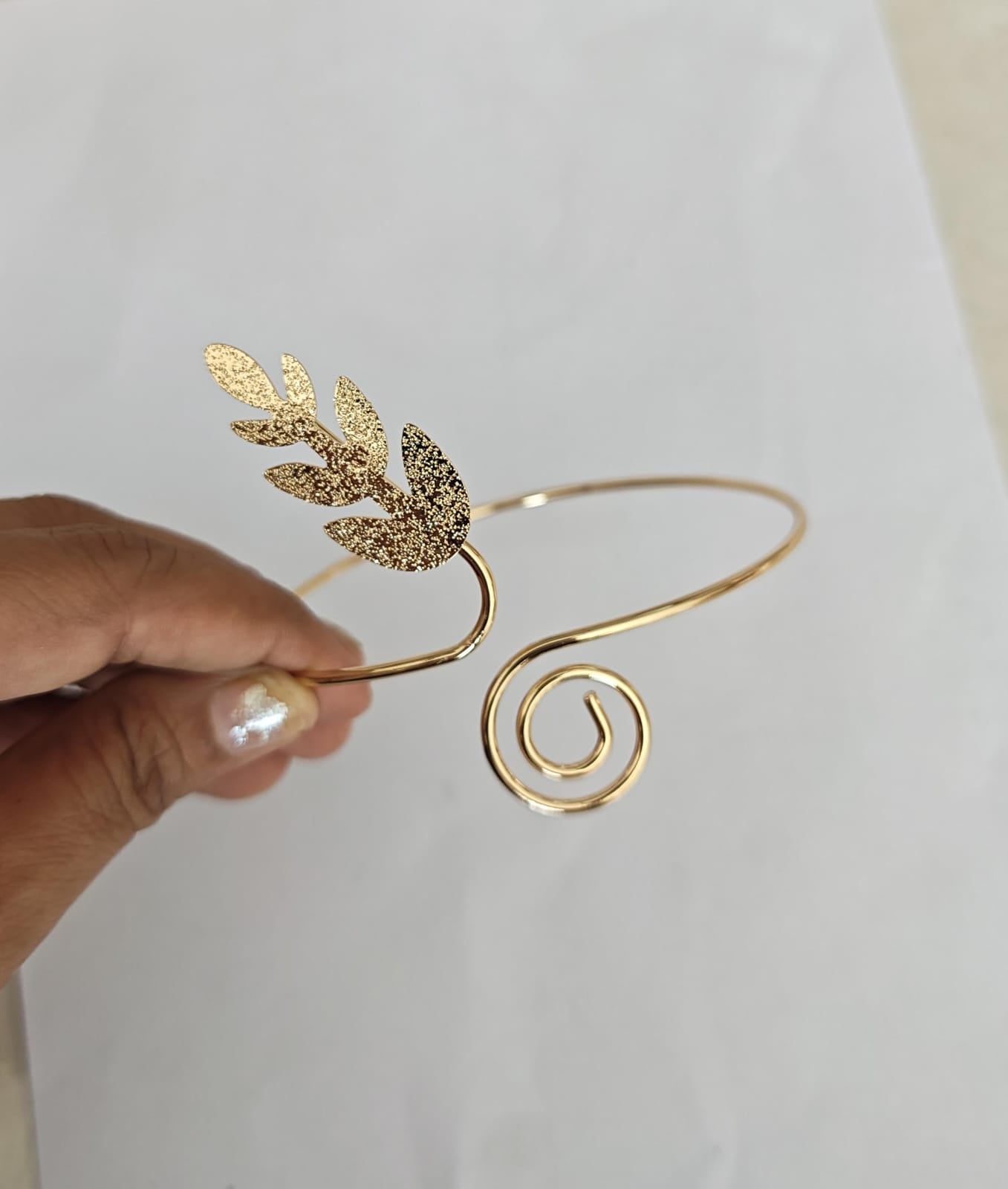 Gold plated spiral Leaf design with arm cuff