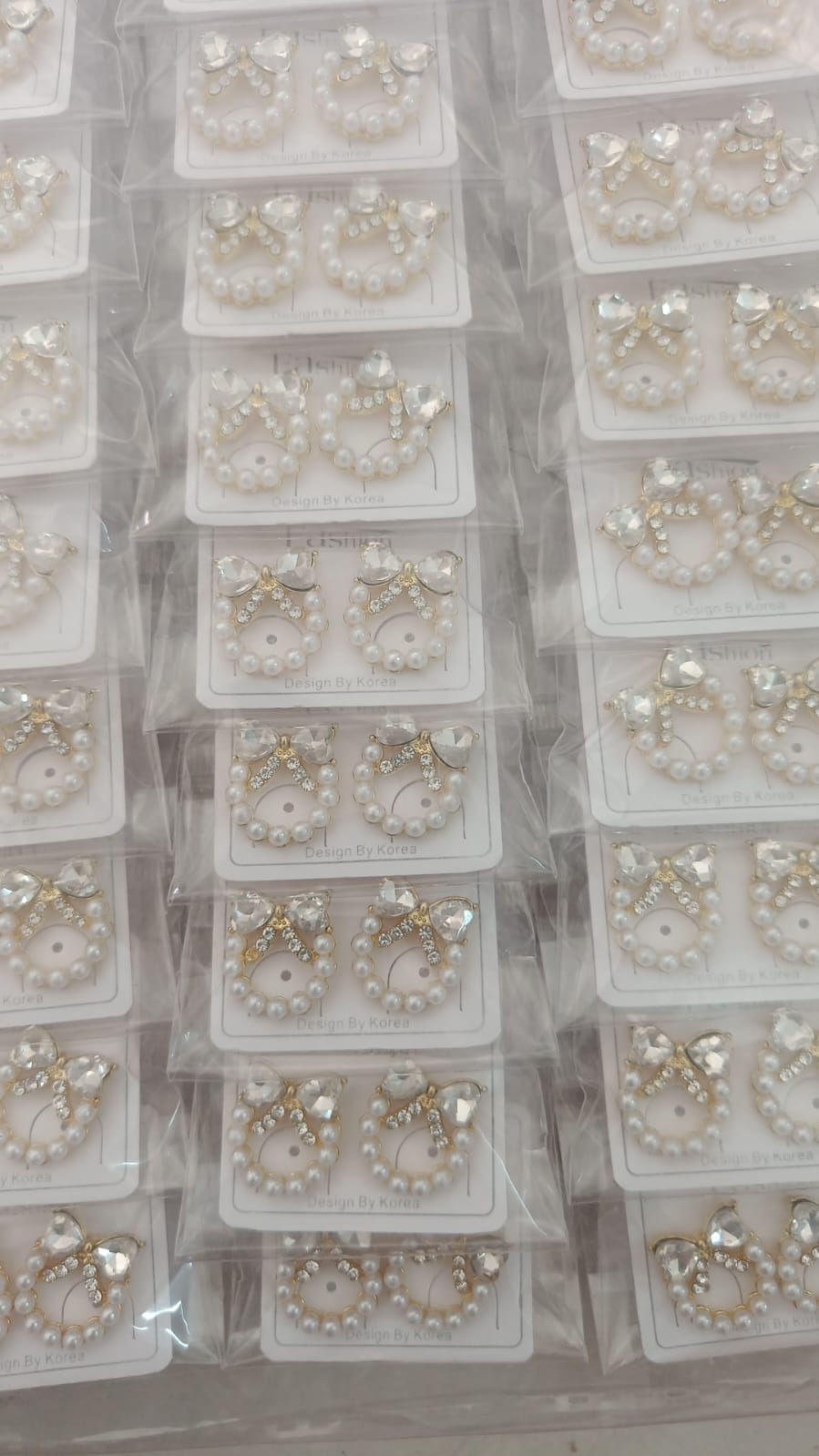 Korean Design Pearl Bow Stone earring