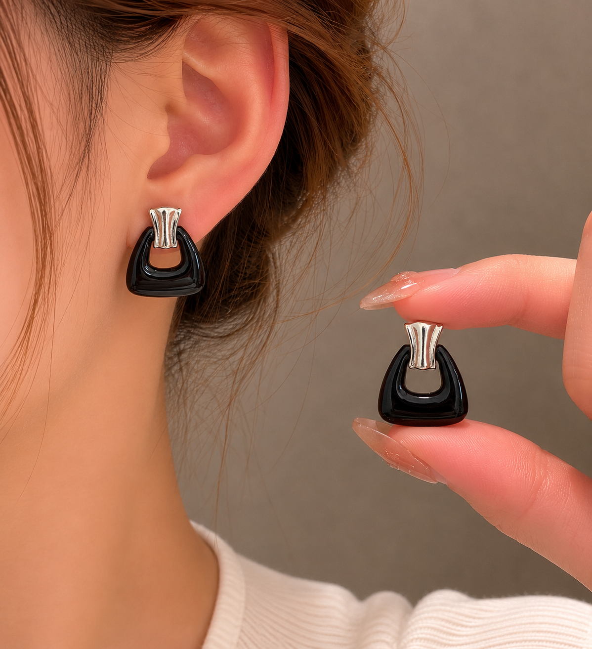 Korean triangle shape earring
