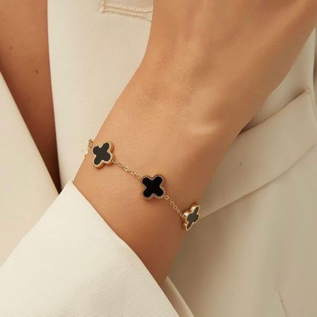 Anti-Tarnish  Clover Charm Bracelet