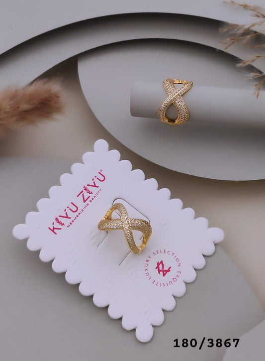 Gold-Tone Crystal Infinity Loop Ring