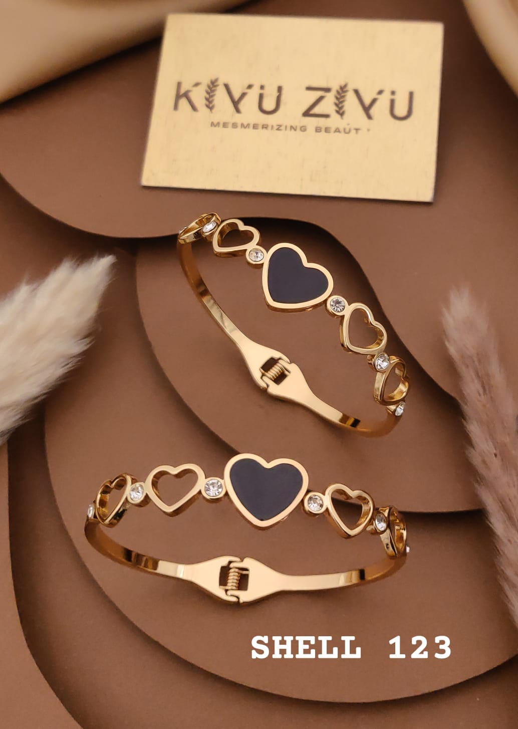 Stainless Steel Cubic Zirconia heart shape kiyu ziyu Bracelet regular size