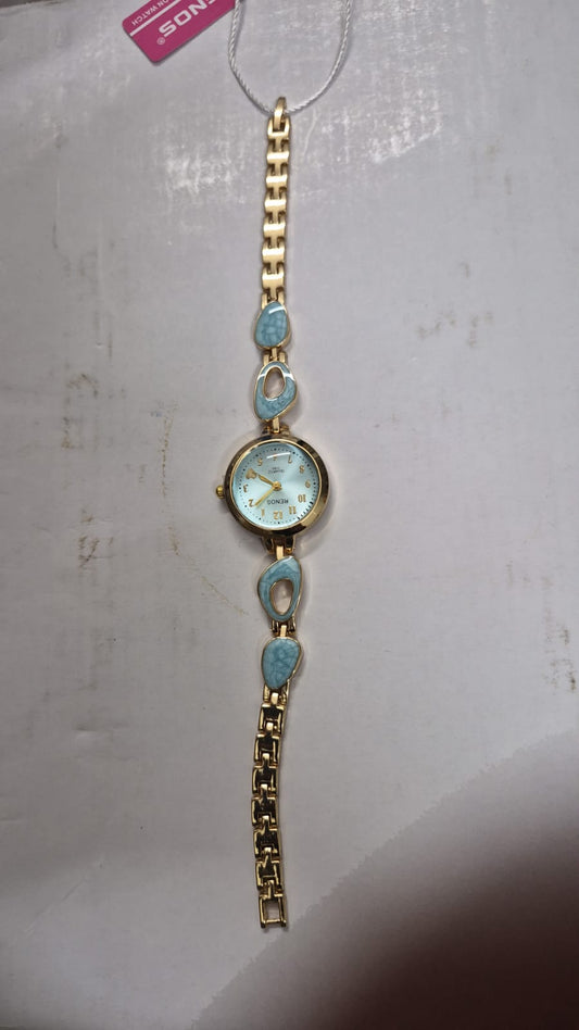 Anti tarnished blue colour watch