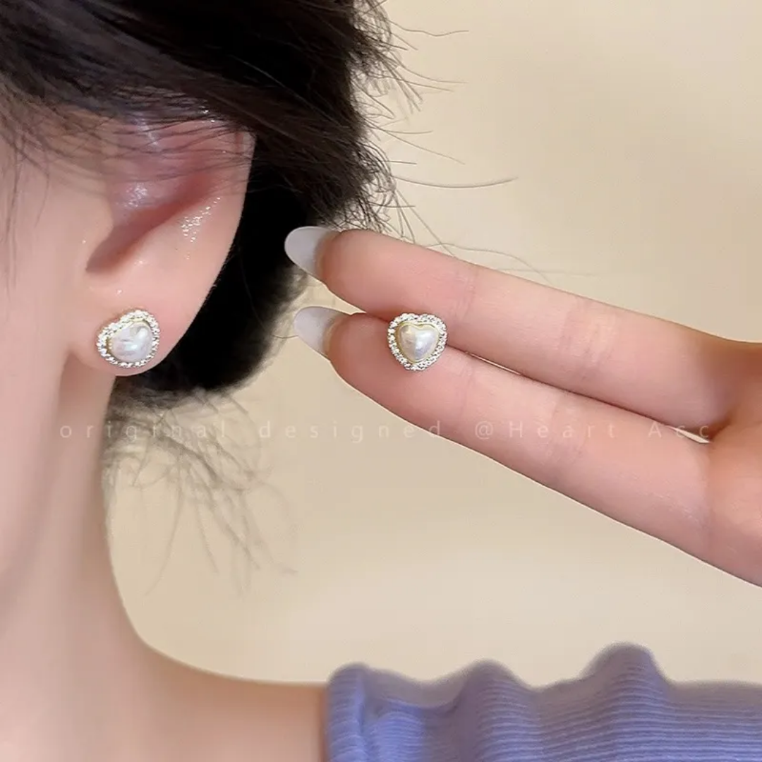 Korean Fashion Heart Pearl Earring