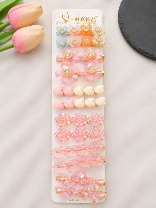 Korean Stylish Hair Clips Set Of 6 Pair