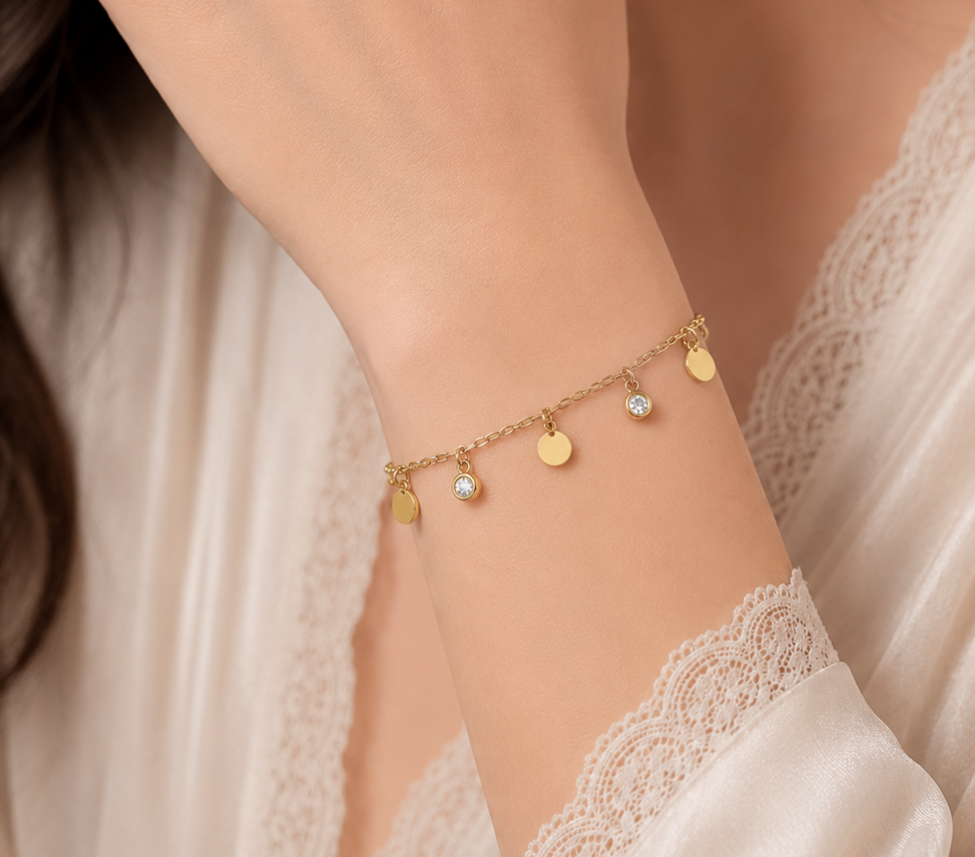 Kiyu Ziyu Golden Coin Charm Bracelet
