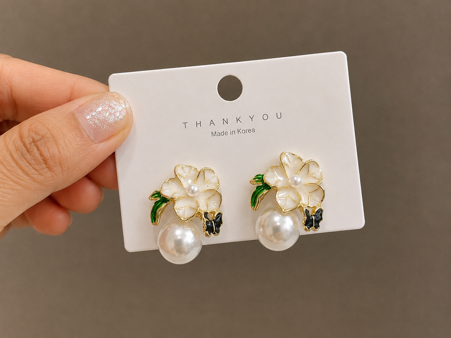 Korean Design Cute Flower Pearl Drop Earring