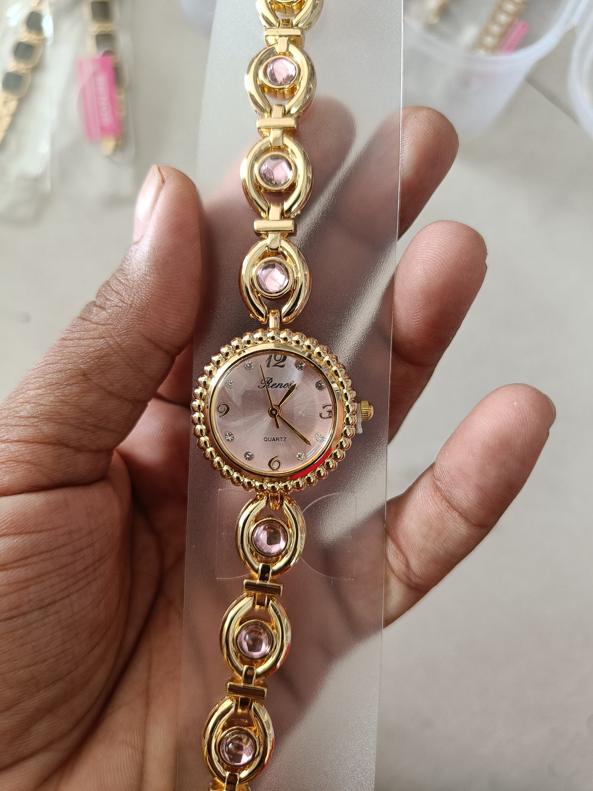 Anti tarnish pink Watch