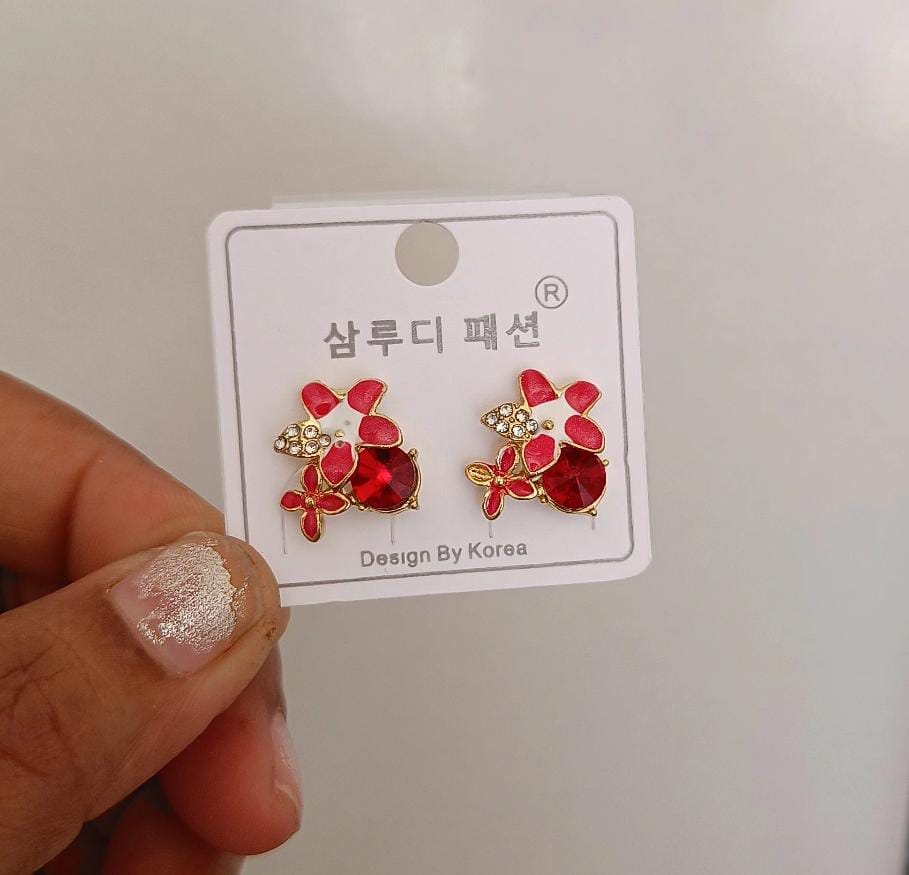 Korean flower earrings