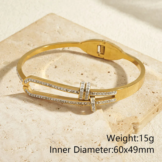 Stainless Steel Rhinestone Bracelet Gift For Women