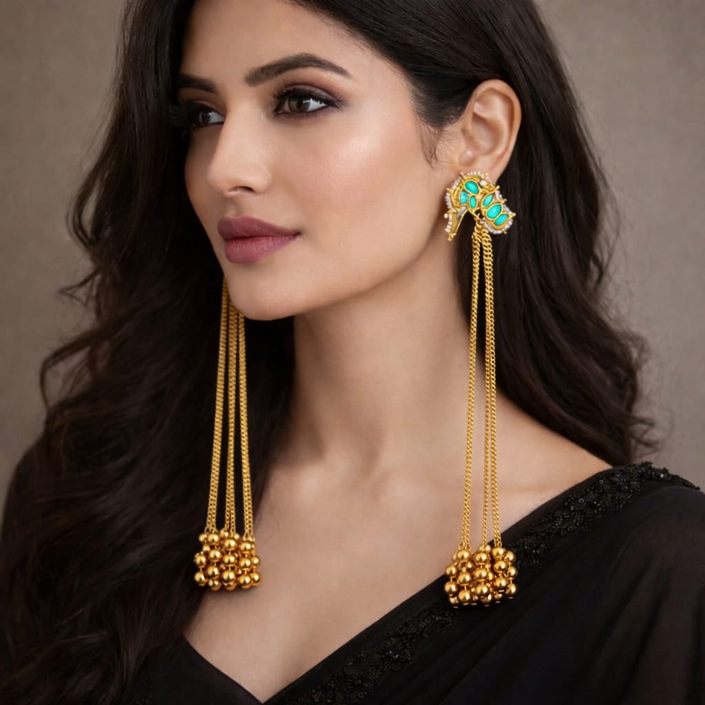 Traditional kashmiri earring set for party, wedding and festival