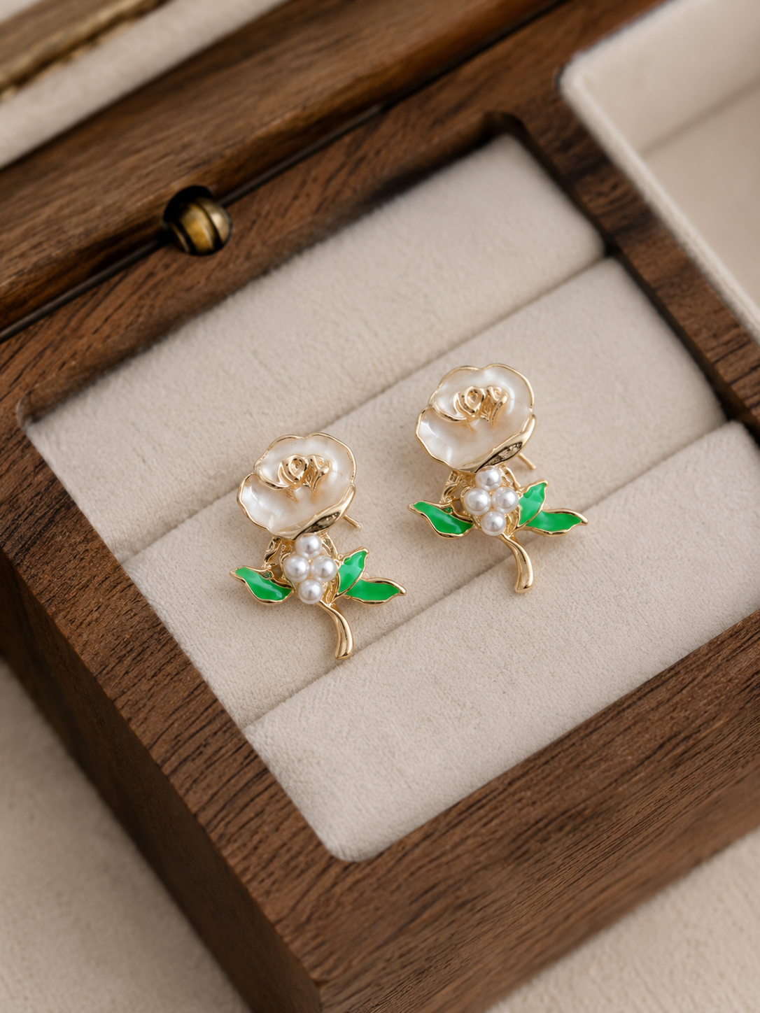 Korean Design Cute Rose Flower Colourful Earring