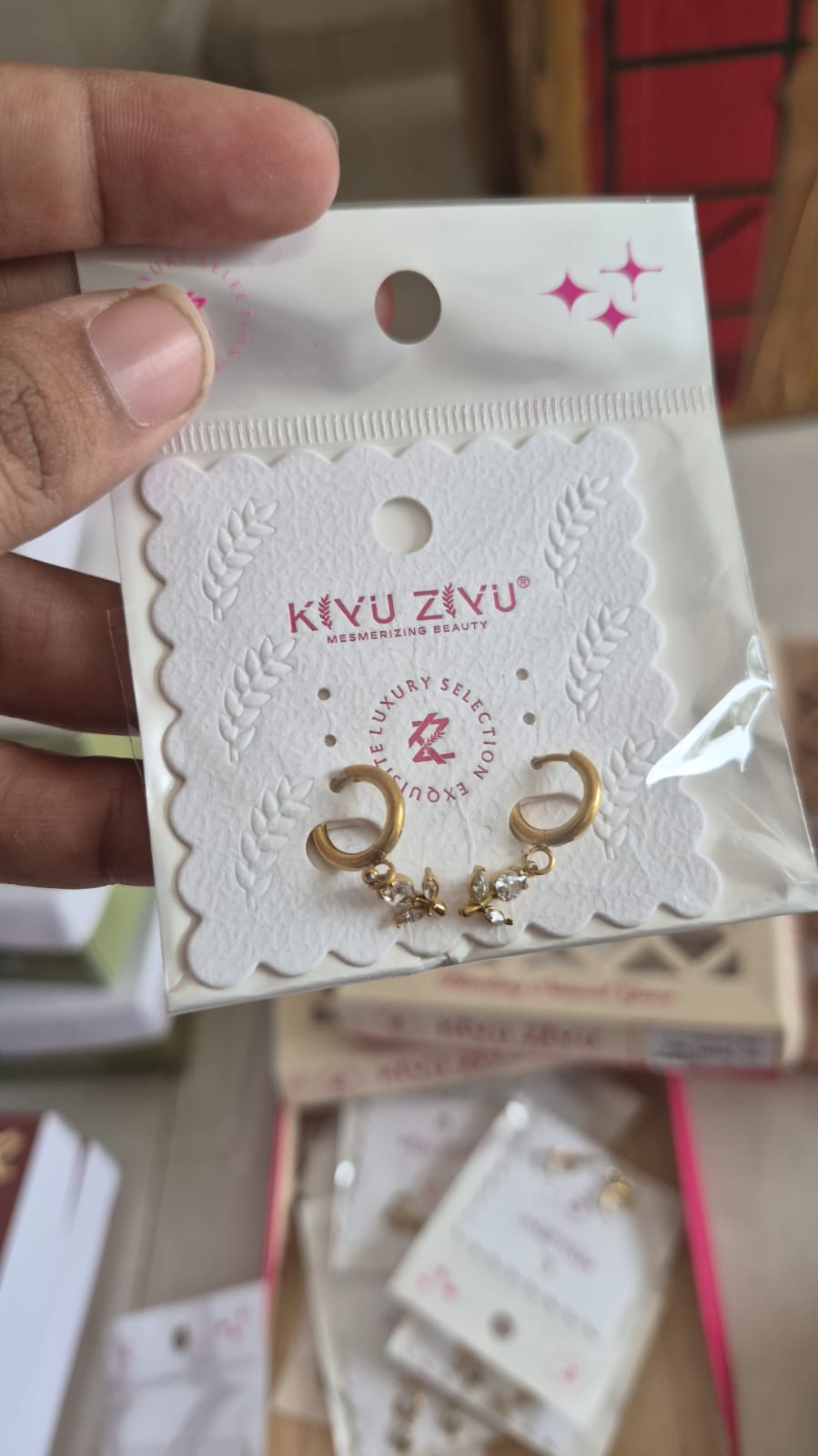 Kiyu ziyu anti tarnished tulip hoop earrings