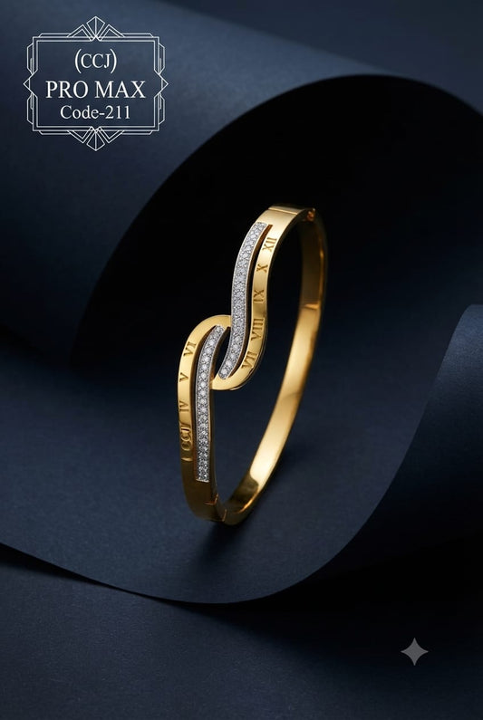 winding design with Roman numerals anti tarnished regular size bracelet