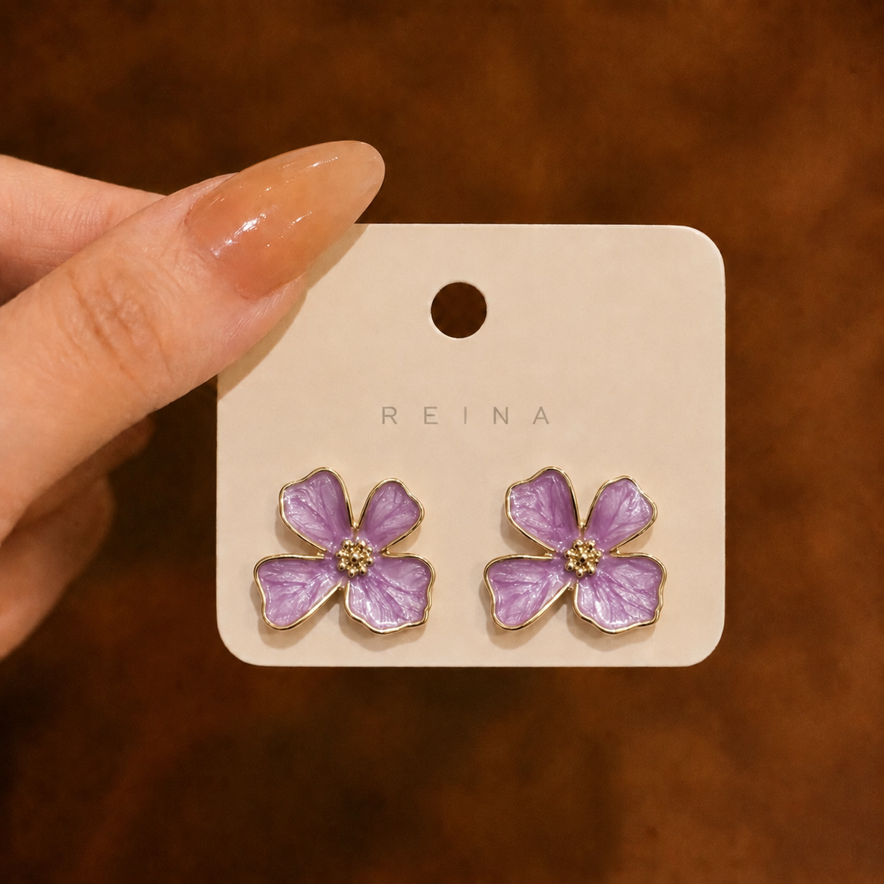 Korean flower design earrings for women