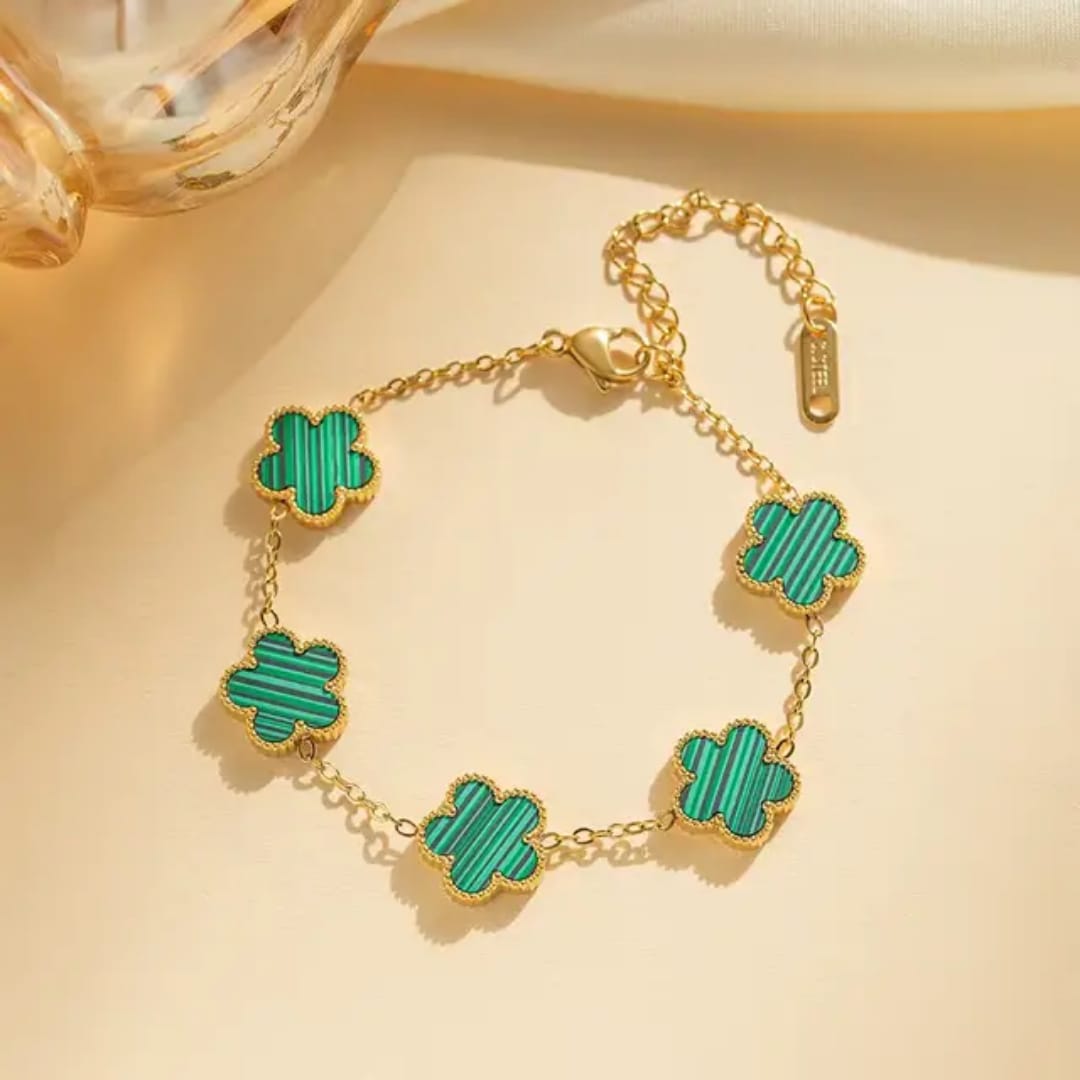 Anti-Tarnish  Clover Charm Bracelet