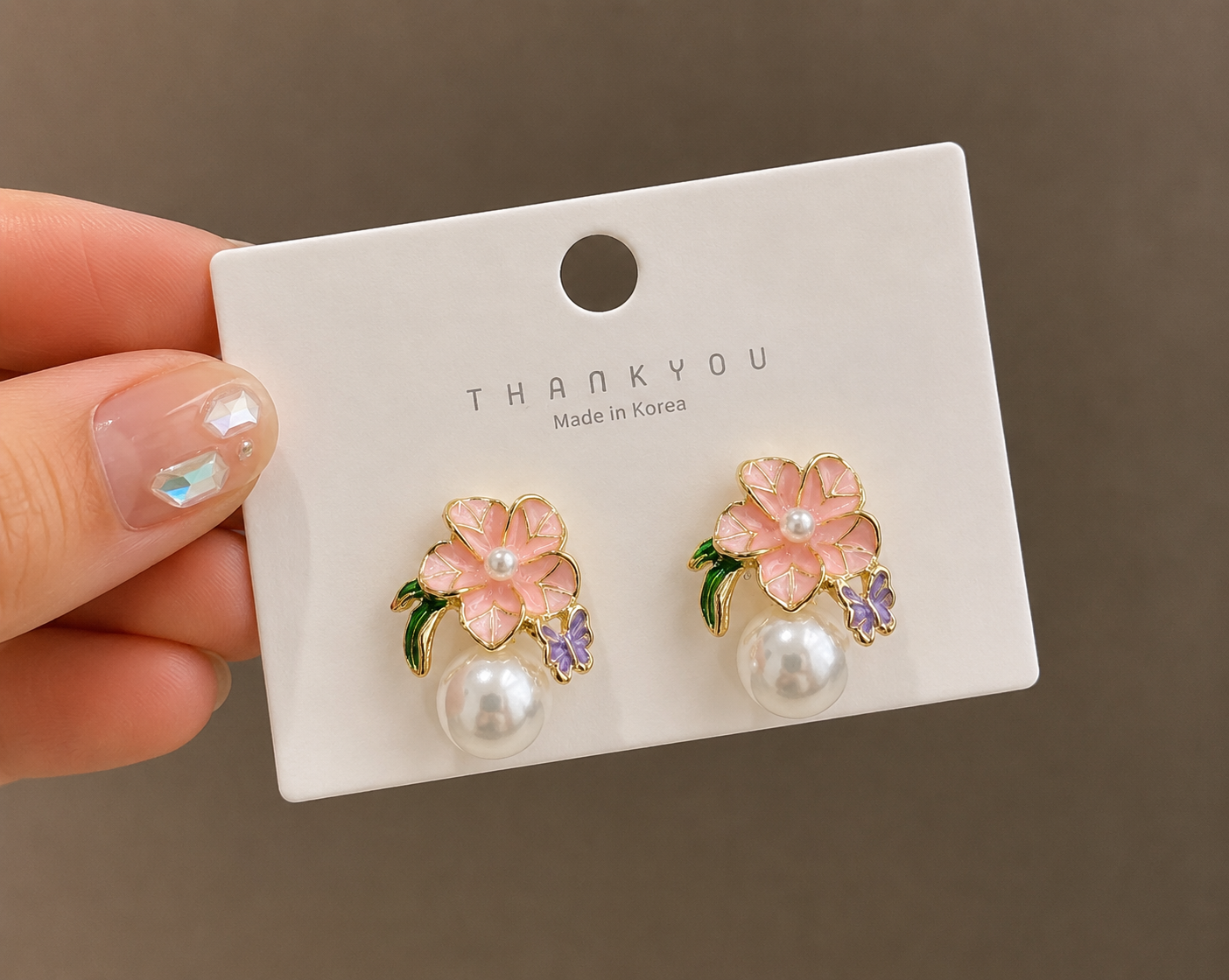 Korean Design Cute Flower Pearl Drop Earring