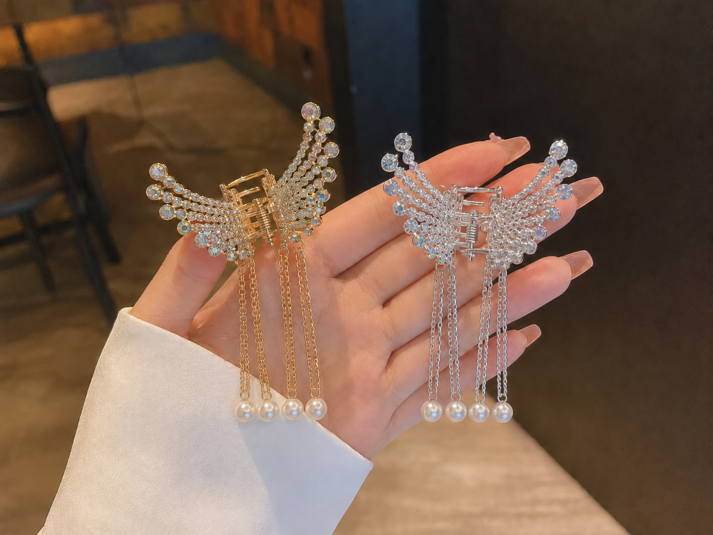 Set of 2 pcs metal butterfly hair claw