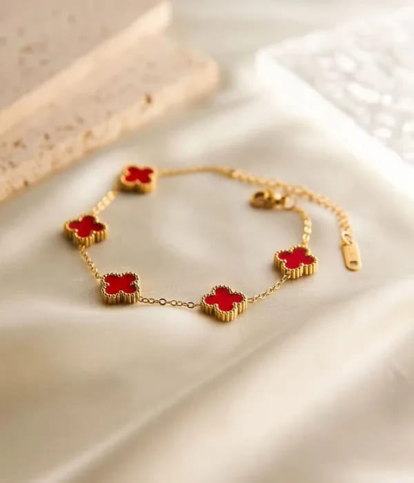 Anti-Tarnish  Clover Charm Bracelet