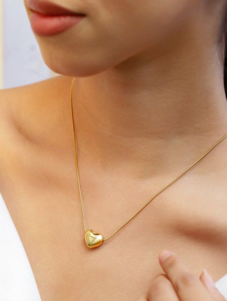 Anti-Tarnish Heart Pendant Necklace