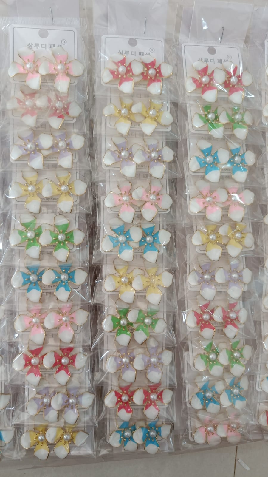 Korean Design Coloring Flower Earring