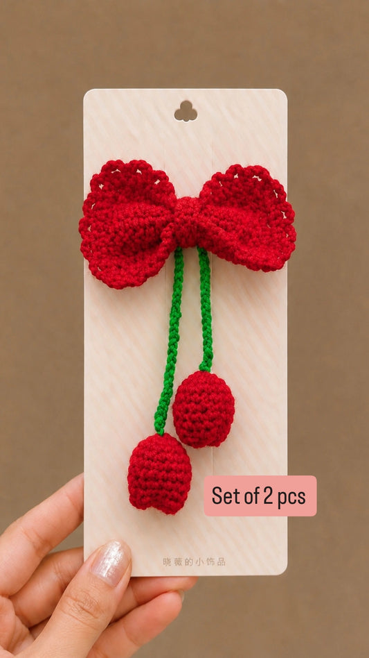 Set of 2 pcs Crochet hair Bow 
Handmade premium quality