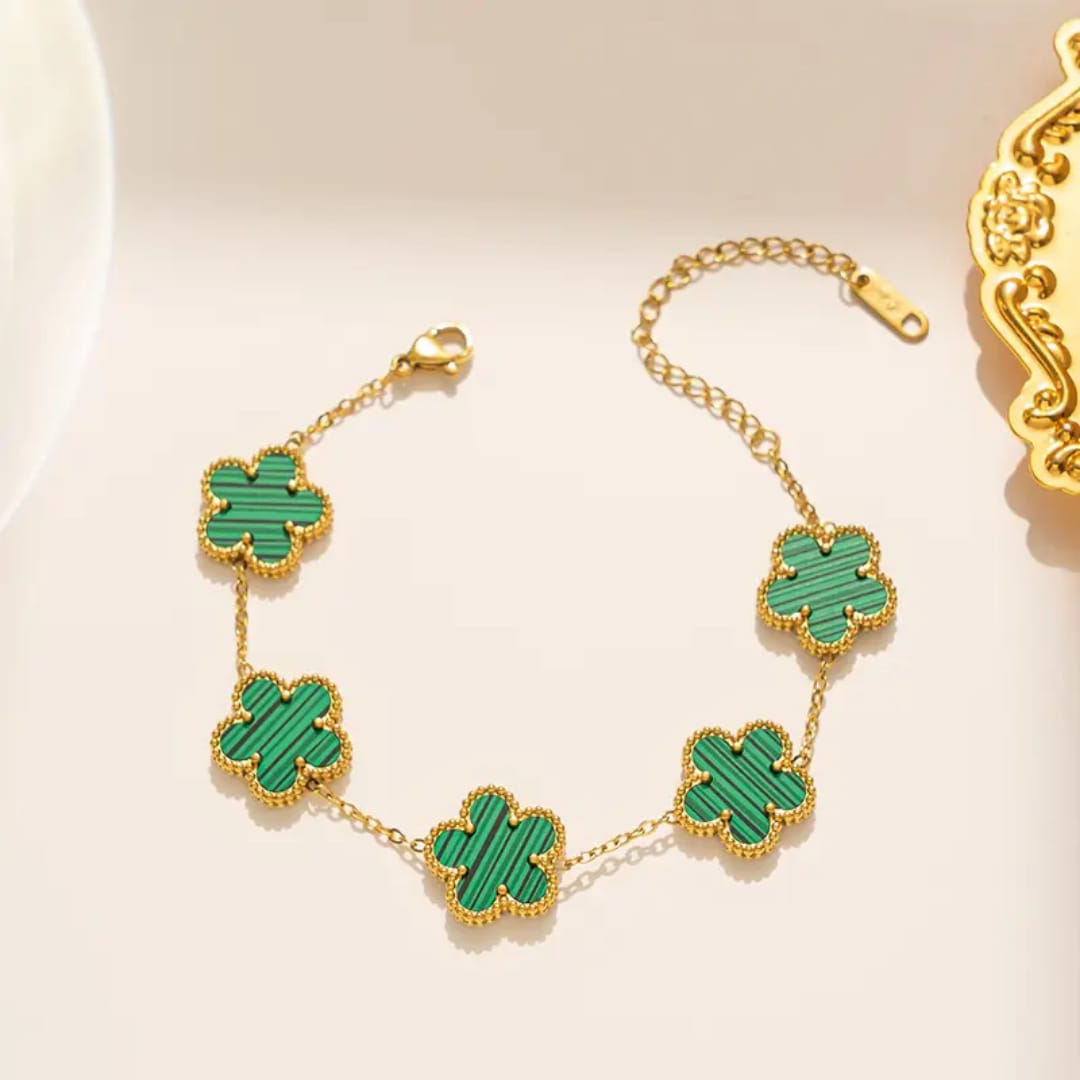 Anti-Tarnish  Clover Charm Bracelet