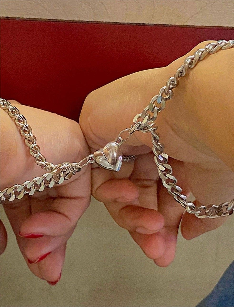 Set 2 pcs friendship belt and couple magnetic bracelet