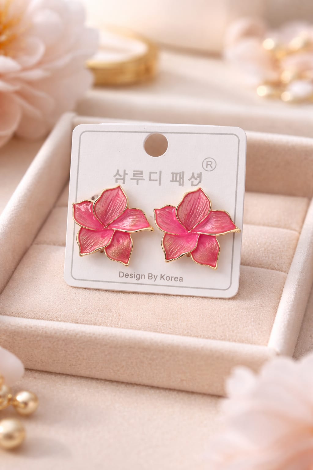 Korean Flower Stud Stylish Earrings for Women & Girls
