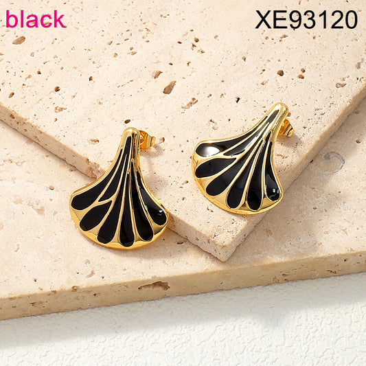 Black Shell korean earring