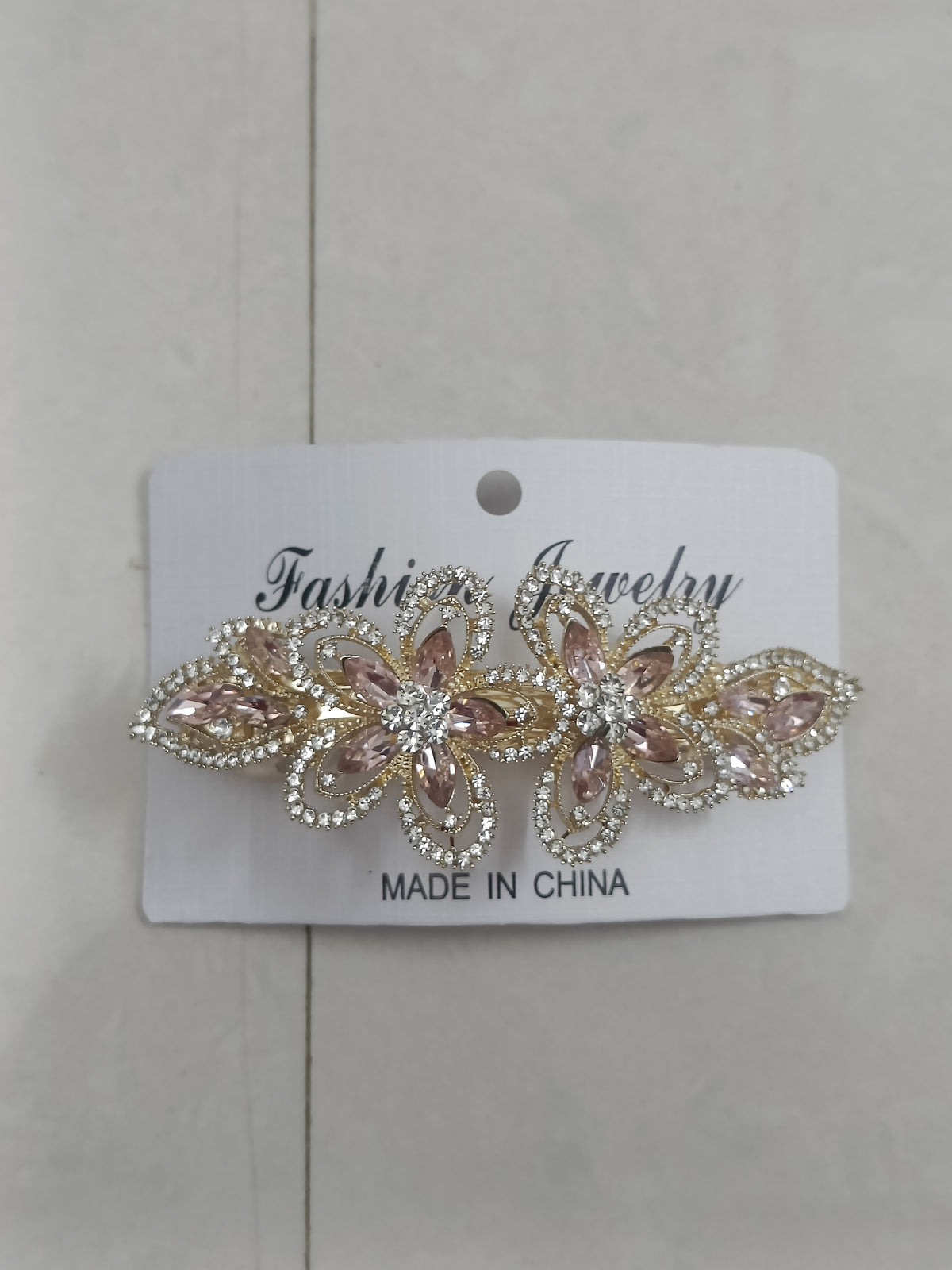 Crystal Floral Metal Hair Clip