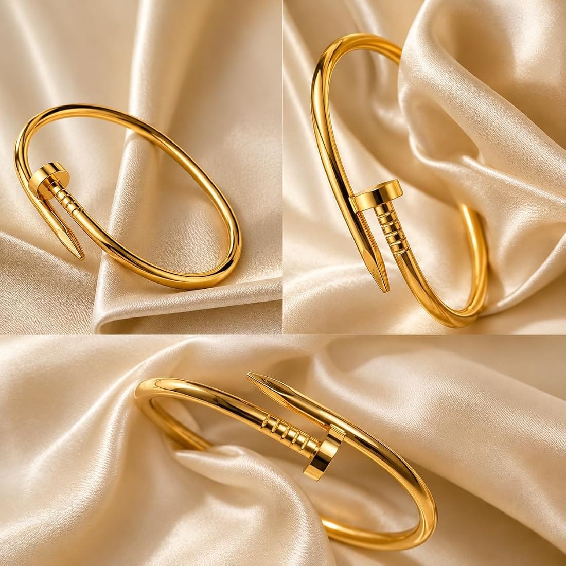 Anti Tarnished Nail Golden Kada Bracelet regular size