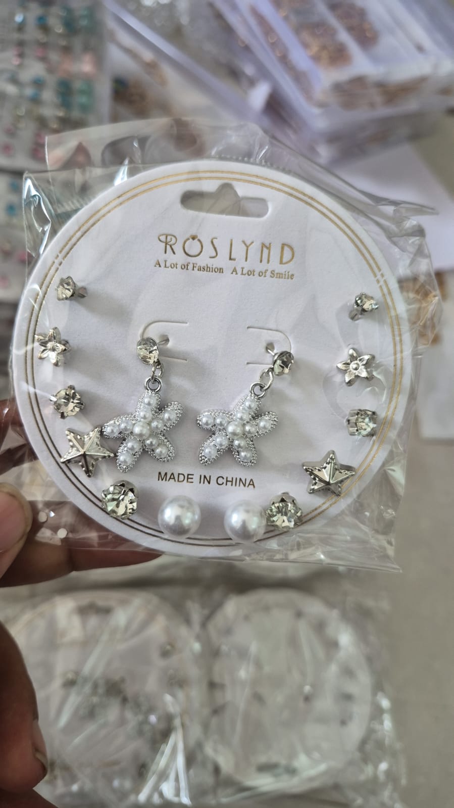 Set of 7 pair combo silver plated earring stud