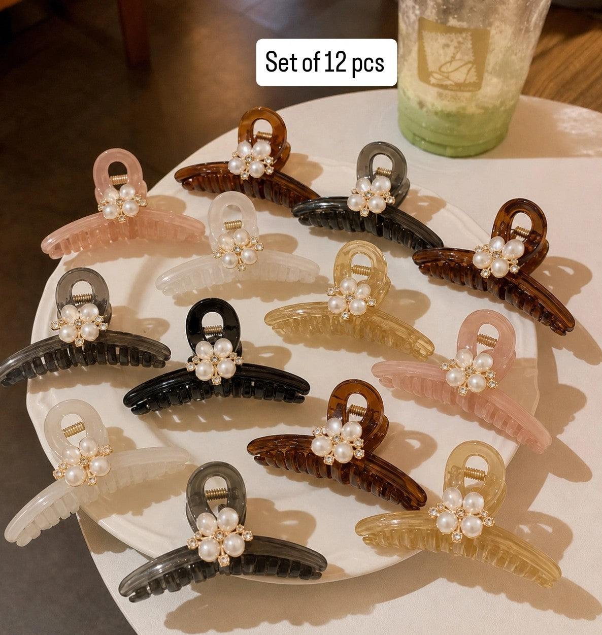 Set of 12 pcs Flower moti claw