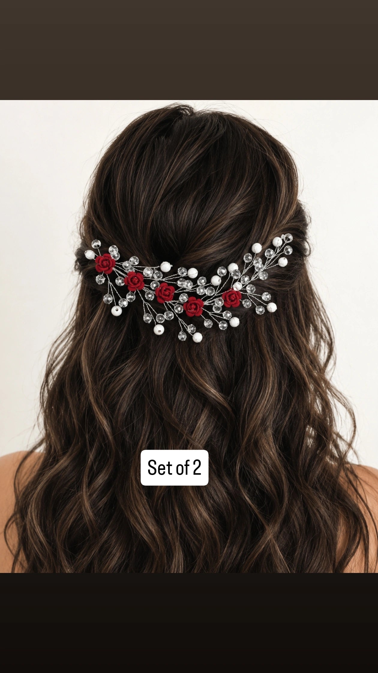 Tiara and hair broach set of 2 pcs