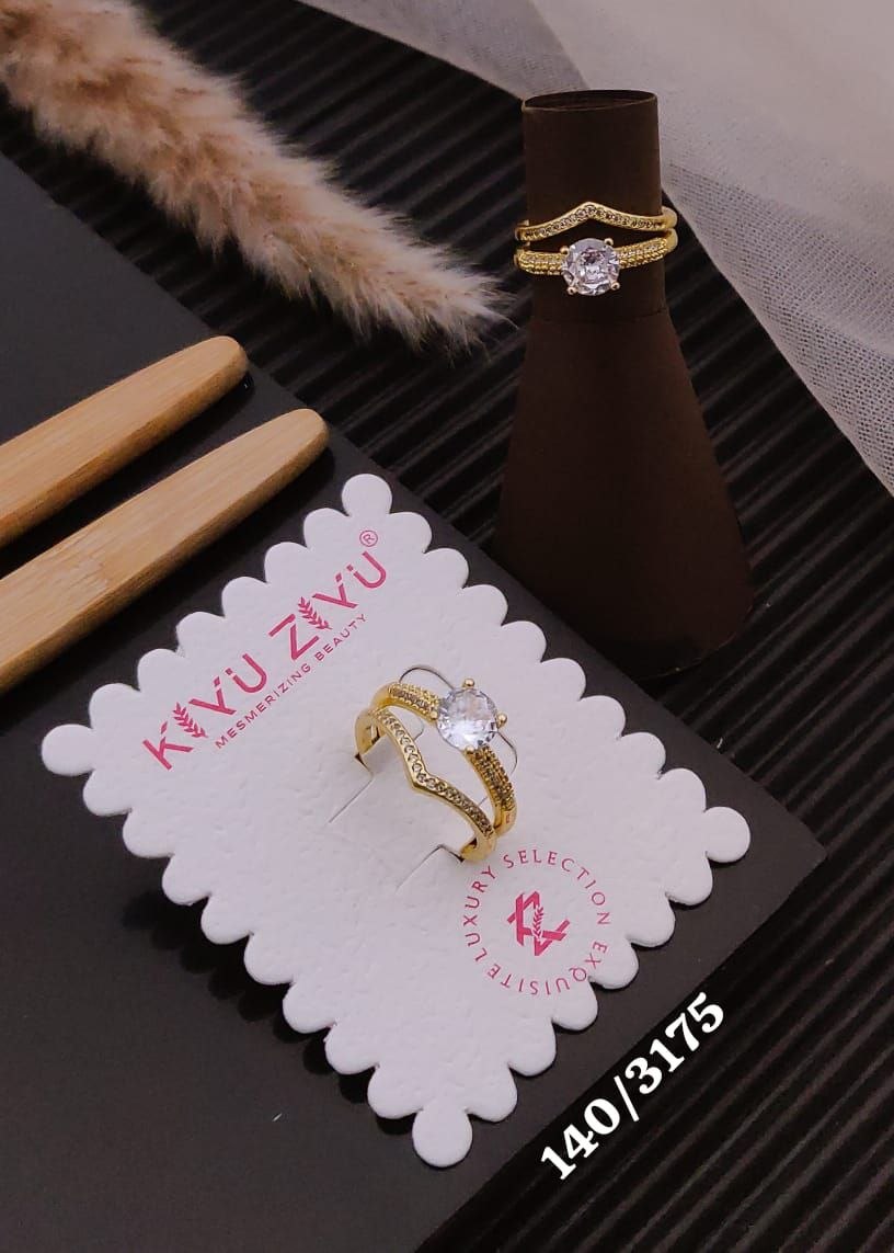Kiyu Ziyu Anti Tarnish Solitaire Double Band Ring
