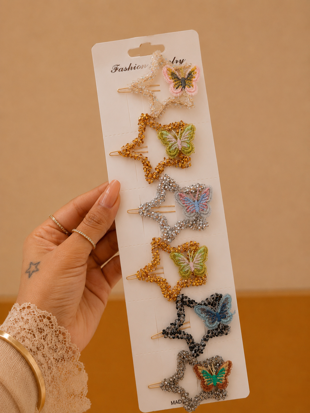 Set of 6  Korean crystal hair pin
