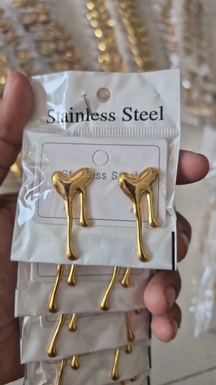 Anti tarnished Drip Heart Stud Earring