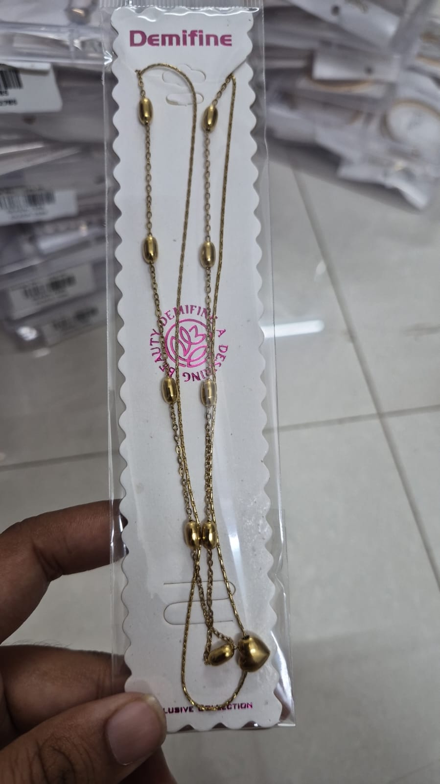 Stainless steel necklace double layer