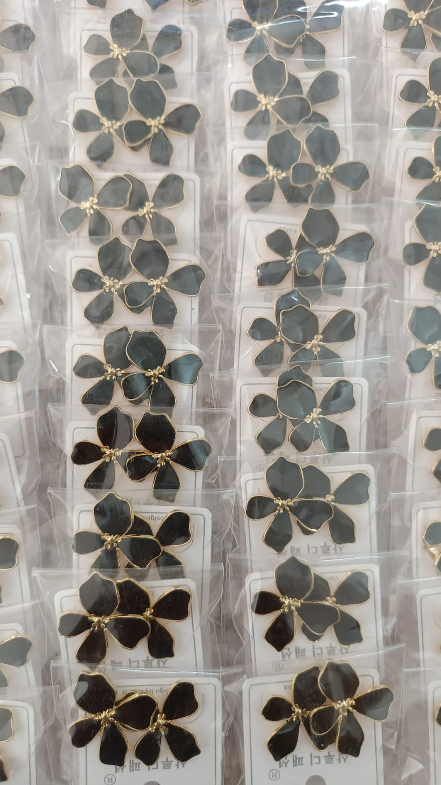 Korean Design Black Flower Earring