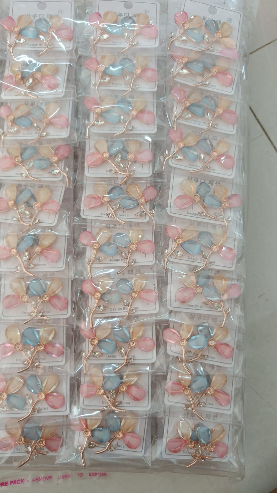Korean Design Flower Stone Earring
