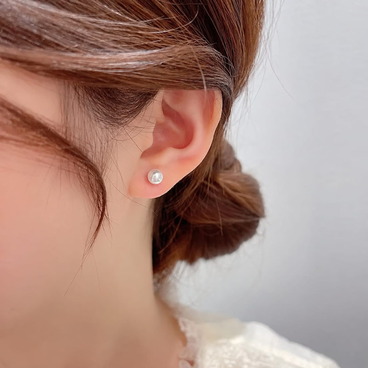 2in1 silver-toned Floral Monalisa stone stud earring